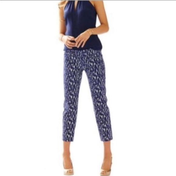 Lilly Pulitzer Capri NWT Cropped Luxury Capris New School Fish - size 4 - Picture 3 of 9